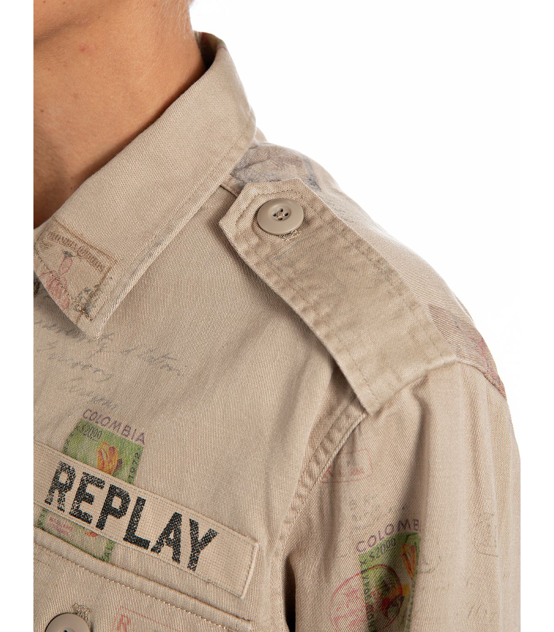 スタンププリントボーイフィット オーバーシャツ 詳細画像 ベージュ 5